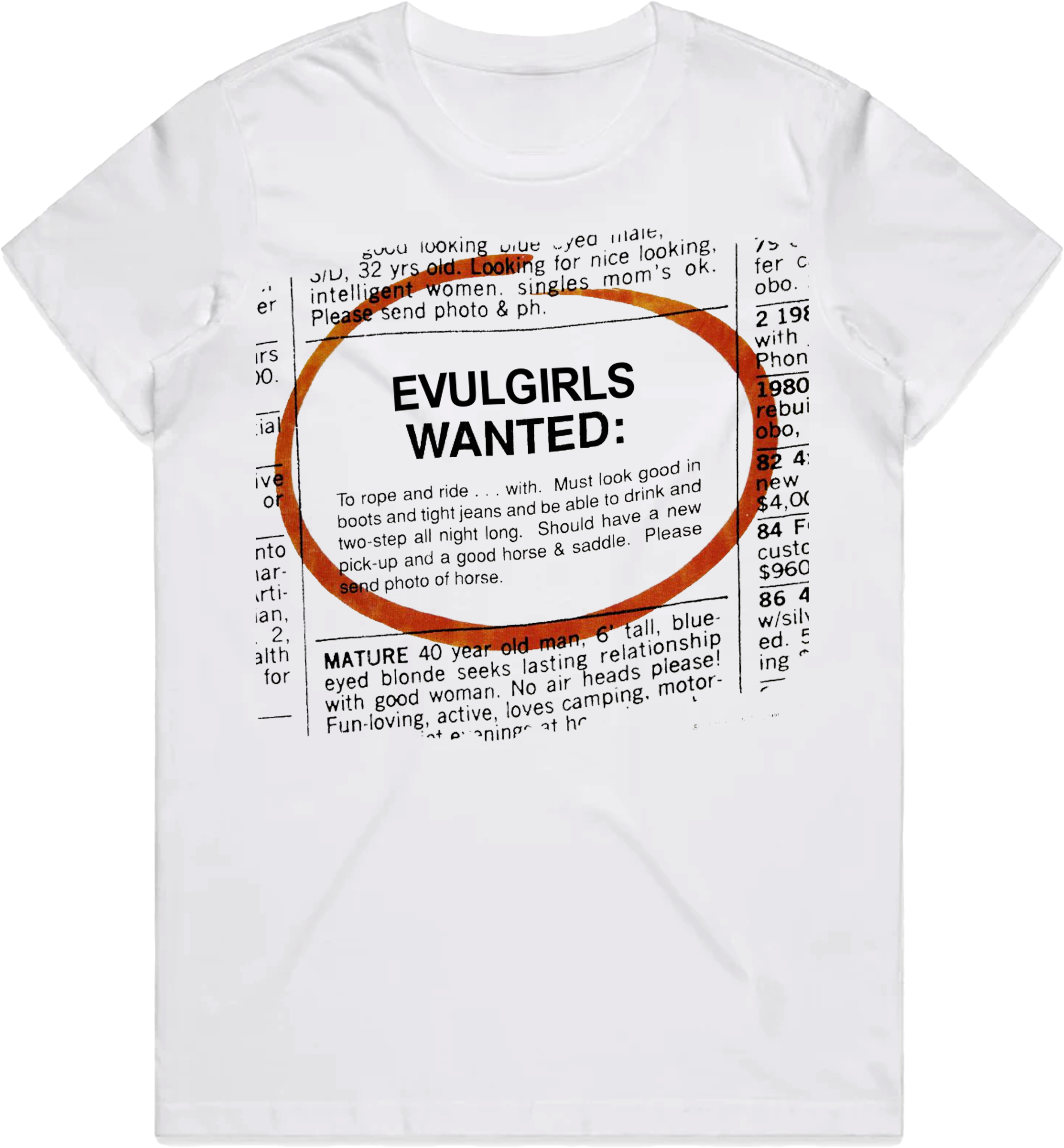 EVULGIRLS WANTED (WHT) T-shirt