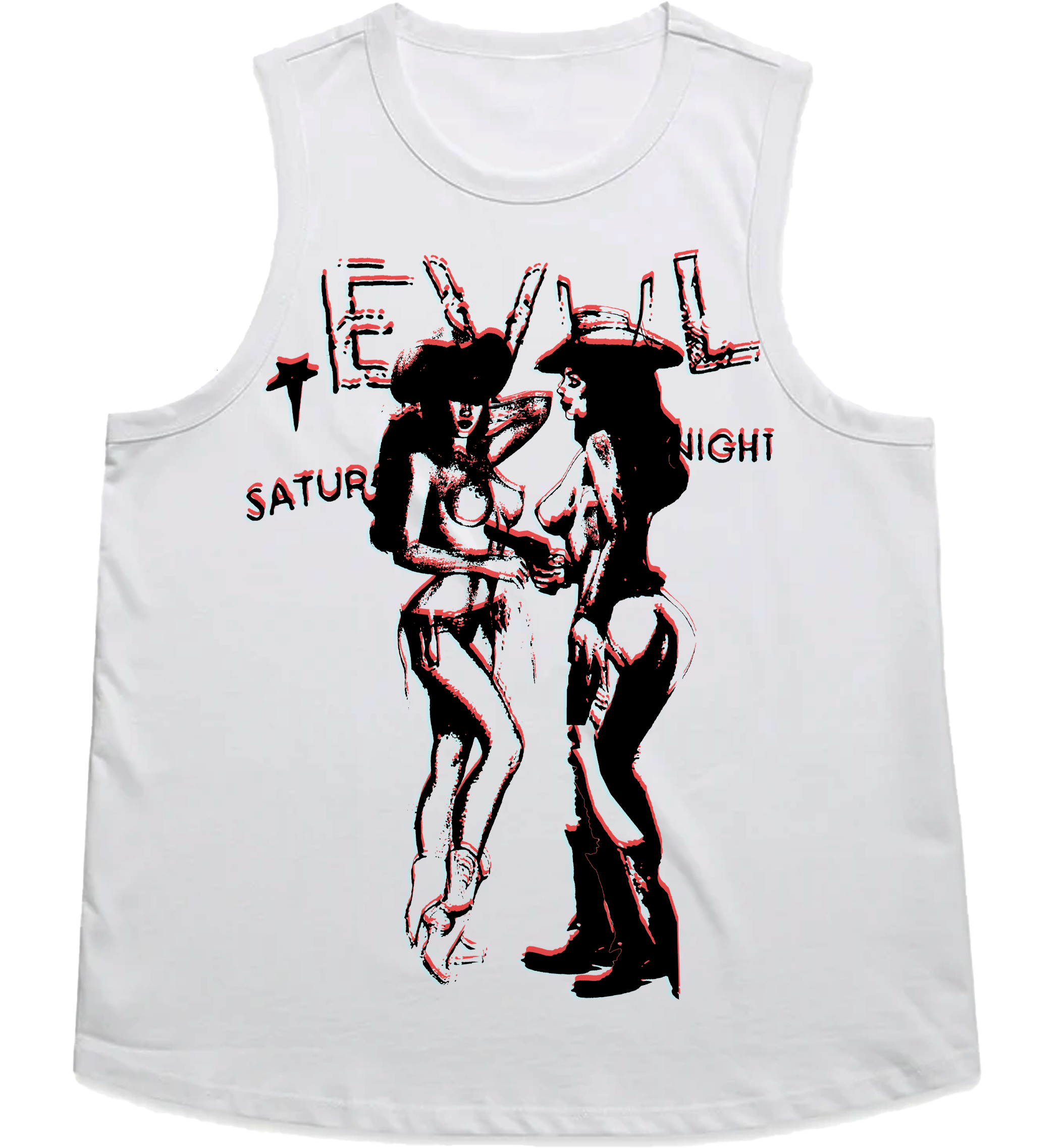 EVUL COWGIRLS (WHT) TANK